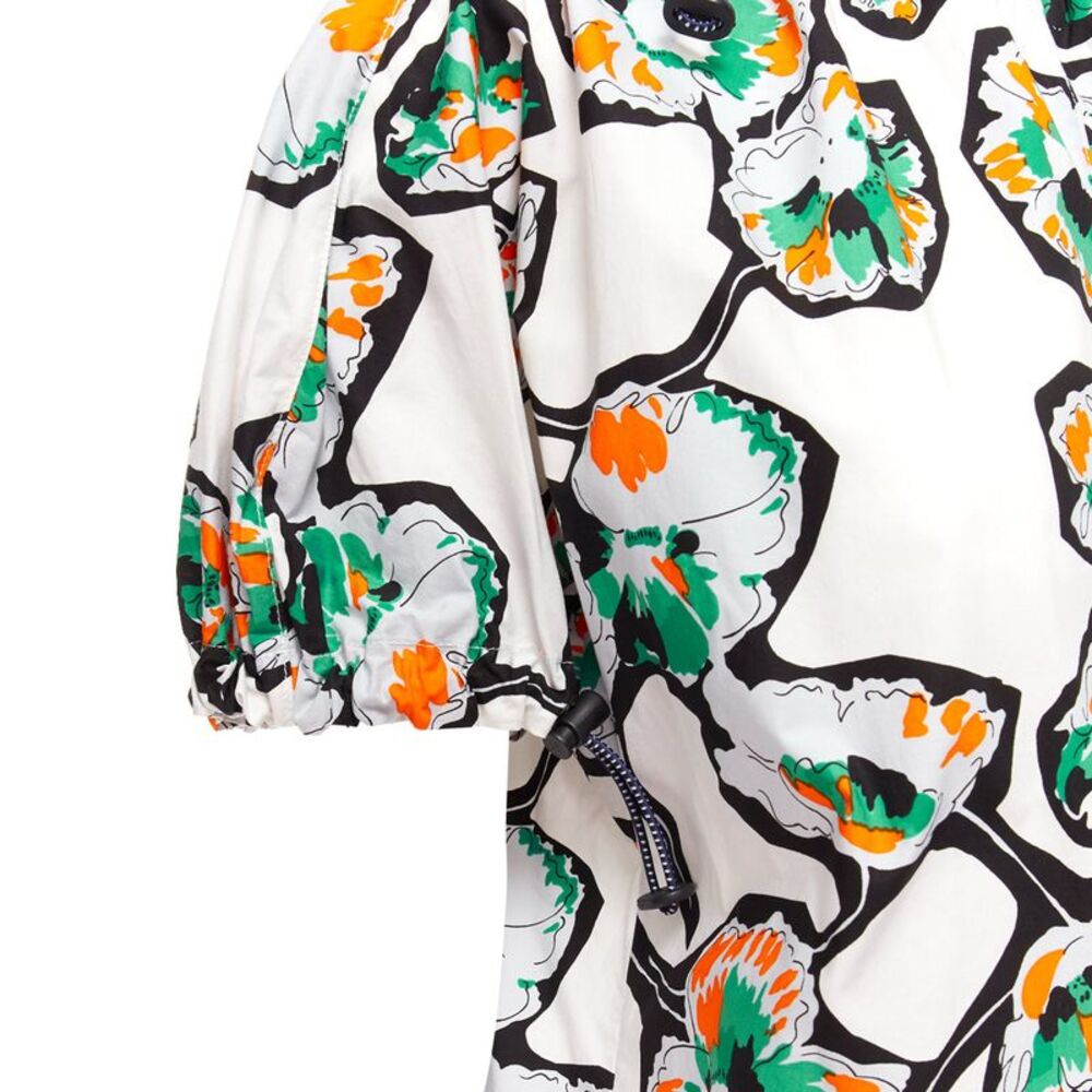 Marni Floral Print Drawstring Loop Toggle Shirt - image 2